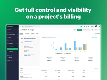 Zoho Billing projects and time tracking