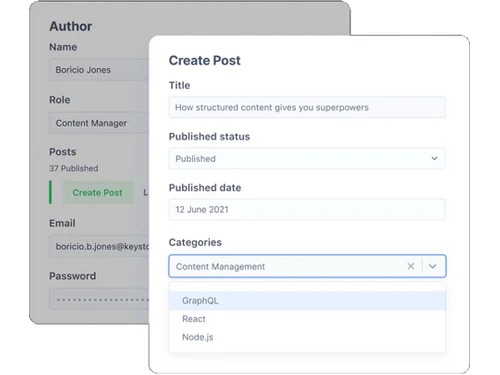 keystonejs author