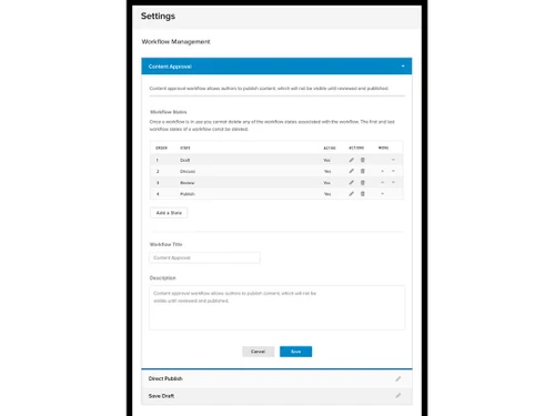 evoq-content workflow