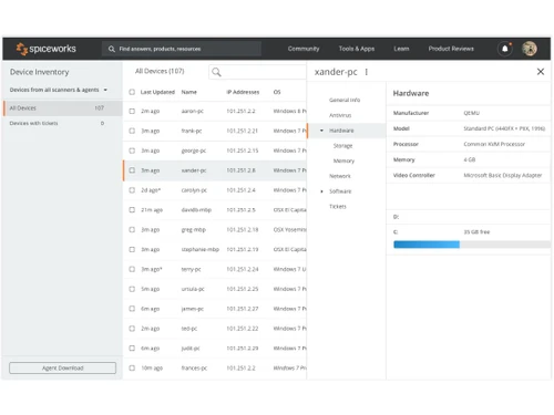 Spiceworks device inventory