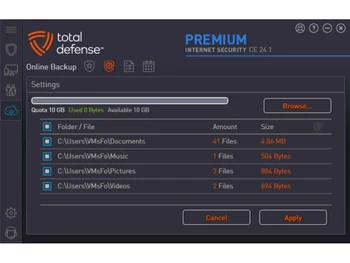 Total Defense Anti-Virus online backup