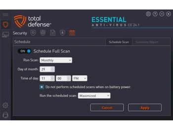 Total Defense Anti-Virus schedule scan