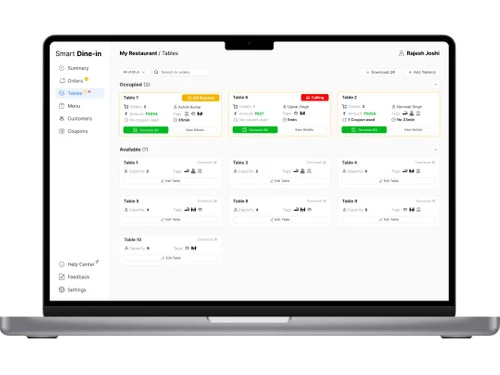 Smart-Dine-in tables