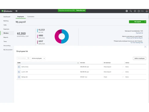 quickbooks payroll employees