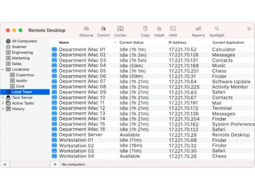 Apple Remote Desktop local team