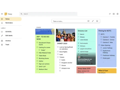 google keep-editlables