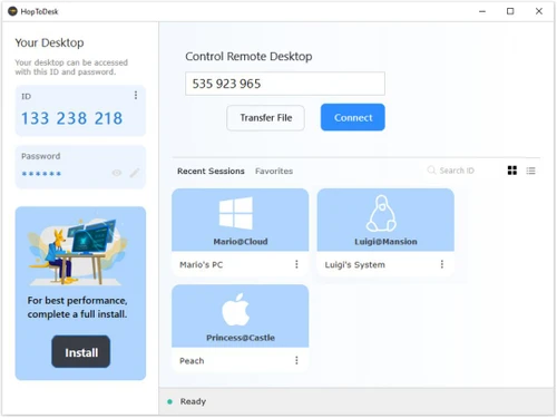 HopToDesk remote control