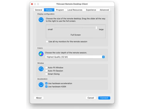 Thincast Client display