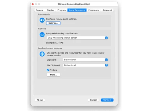 Thincast Client local resources