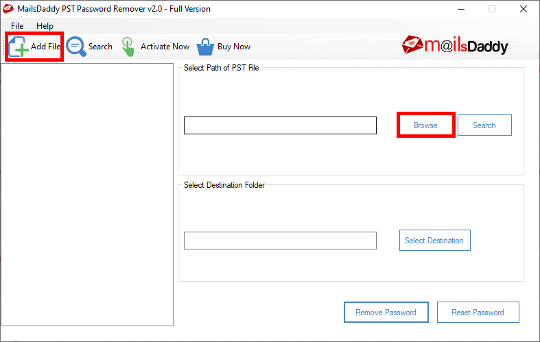 Mailsdaddy PST Password Remover