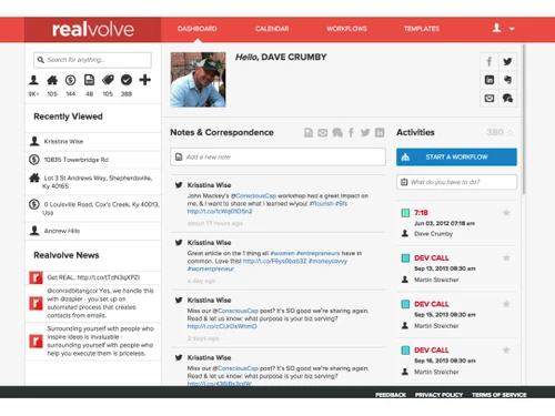 Realvolve Real Estate CRM Correspondence