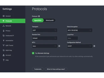 private internet access-protocols