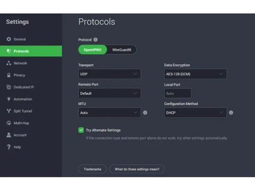 private internet access-protocols