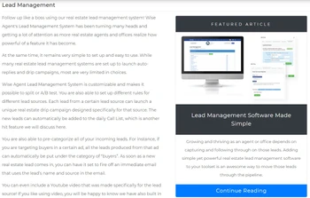 wise agent lead management