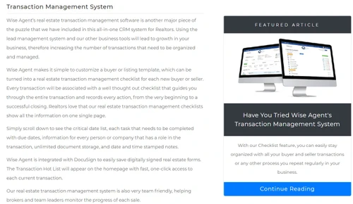 wise agent transaction management