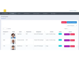 SimplHRM employess admin