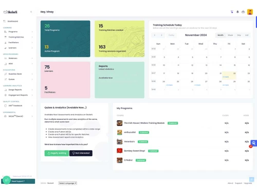 Skolarli dashboard