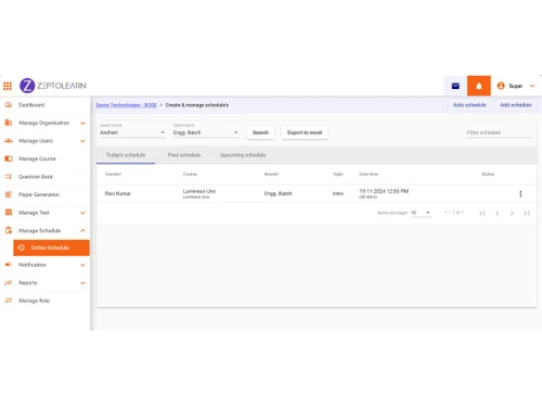 Zepto Learn online schedule
