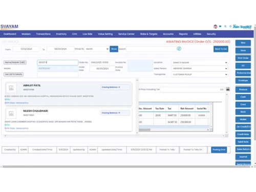 svayam erp dashboard