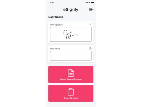 esignly-mobile view