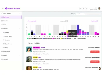 vacation tracker-dashboard