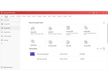 Systweak PDF Editor dashboard