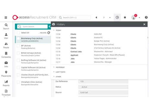 access-recruitment-crm-history