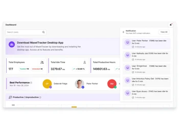 MaxelTracker dashboard