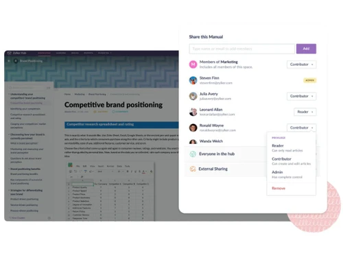 Zoho Learn flexible permissions