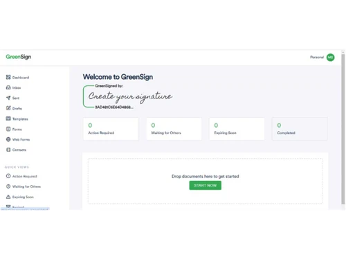GreenSign dashboard