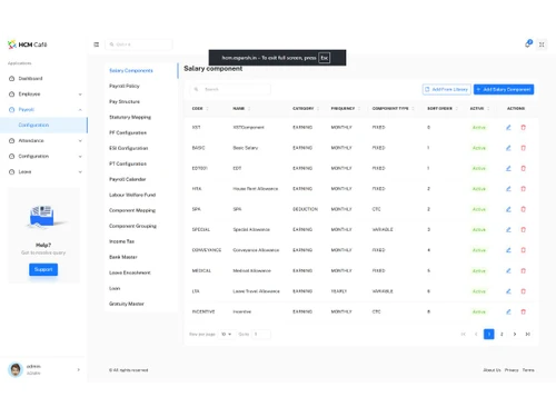 HCM Cafe Payroll Config