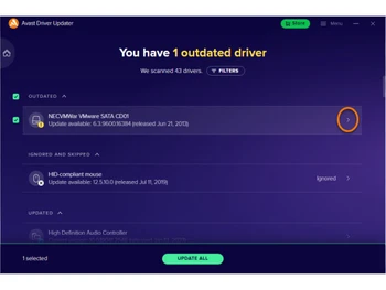 Avast Driver Update outdated