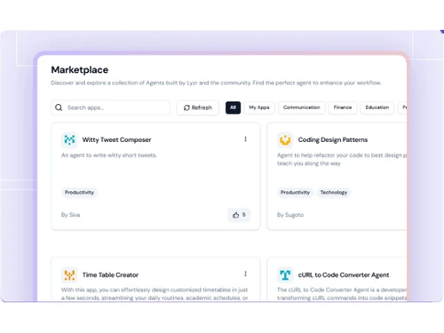 Lyzr AI marketplace