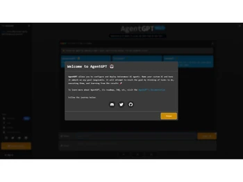 AgentGPT welcome