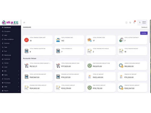 Aligner ERP dashboard