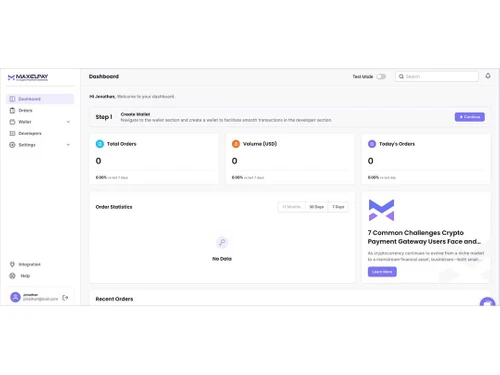MaxelPay dashboard