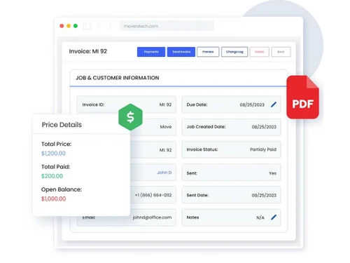MoversTech CRM Invoice