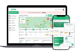 milk delivery solutions dashboard