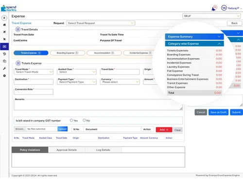 EnavExpense travel