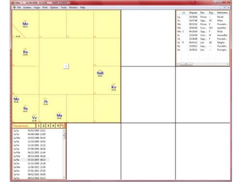 Kala Vedic Astrology Software interface