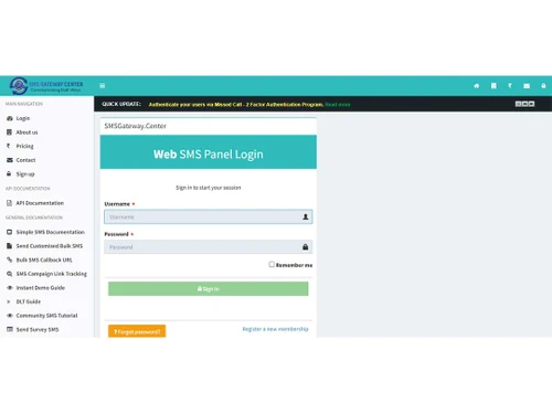 smsgatewaycente login