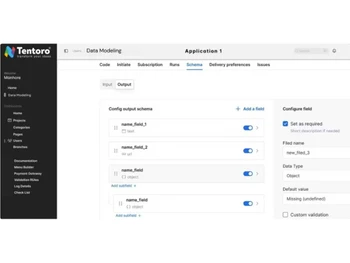 Tentoro data modeling