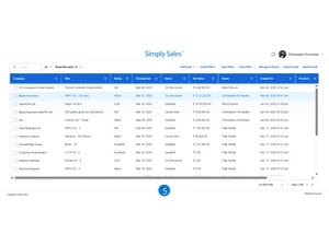 Simply Sales leads module page