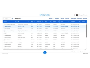 Simply Sales leads module page