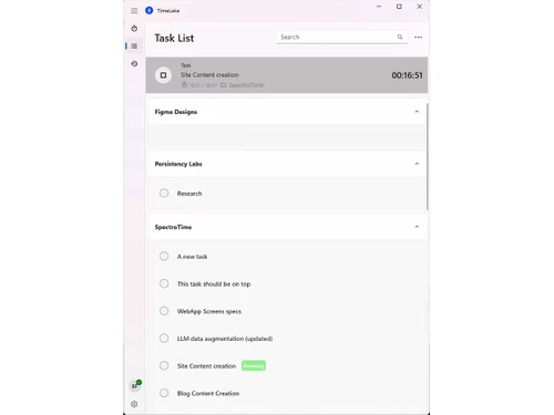 TimeLake-task-list