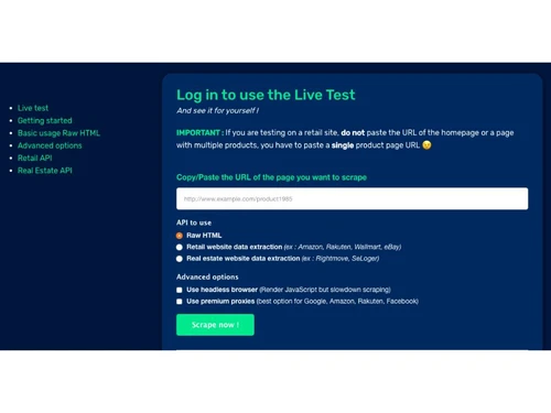ScrapingBot live test