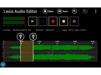Lexis Audio Editor position