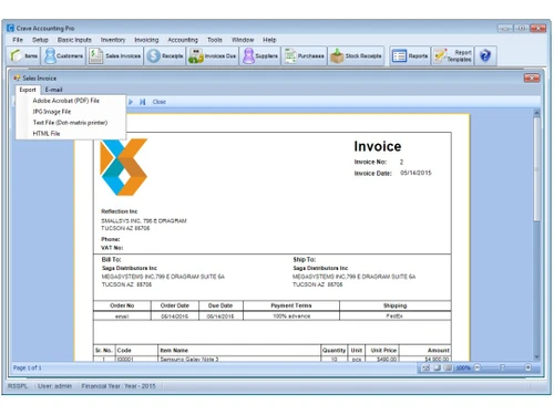 CraveInvoice Invoice Report
