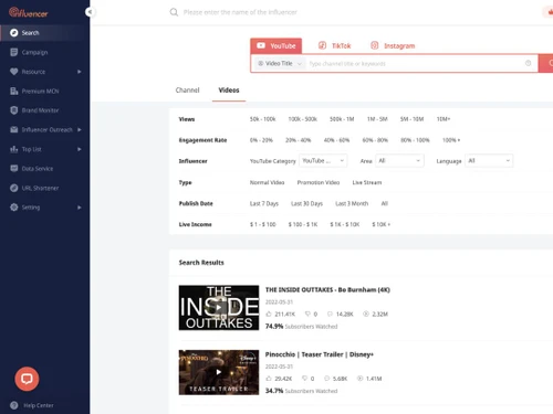 noxinfluencer-videos