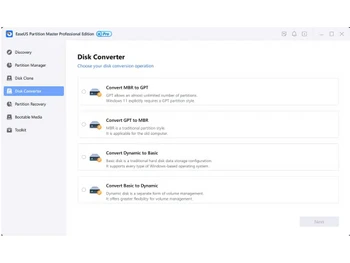 EaseUS Partition Master convert